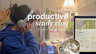 48HOUR productive study vlog of a senior high school student 🍓 [upl. by Suillenroc361]