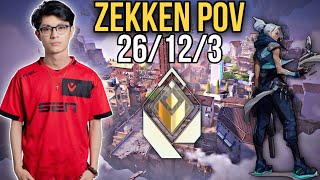 Sen Zekken POV Wjohnqt VALORANT 26123 RADIANT JETT GAMEPLAY [upl. by Profant]