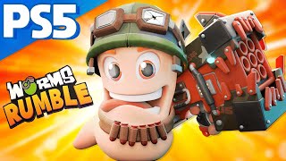 O NOVO BATTLE ROYALE DAS MINHOCAS NO PLAYSTATION 5  Worms Rumble [upl. by Fennell]