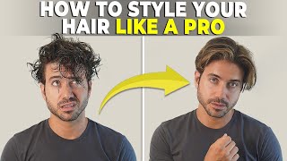 How to Style your Hair Properly  Medium Length Mens Hairstyle Tutorial [upl. by Einahpts228]