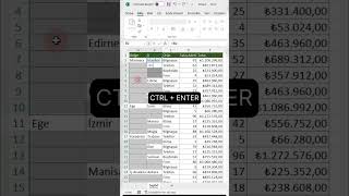 Excel’de Alt Satırları Aynı Değerle Doldurmak excel [upl. by Chee]