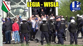 Legia  Wisła Płock Przyjazd kibiców Wisły do Warszawy przejazdy alarmowe i akcja Policji [upl. by Ronoh397]