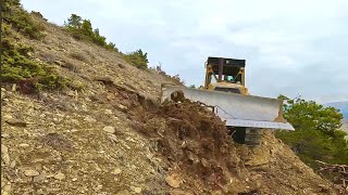 Caterpillar D7g Bulldozer Faces Death While Cutting Slopes caterpillar bulldozer cat [upl. by Enelyk]