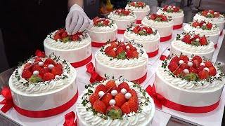 딸기케이크 Strawberry Bomb Beautiful Strawberry Cake Making Process  Korean Bakery [upl. by Uwkuhceki]