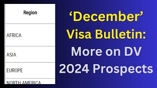 December Visa Bulletin More on DV 2024 Prospects [upl. by Khosrow]