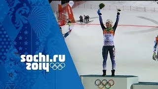 Alpine Skiing  Ladies Slalom  Run 2  Shiffrin Wins Gold  Sochi 2014 Winter Olympics [upl. by Aneelad]