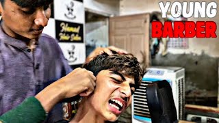 ASMR AGGRESSIVE YOUNG BARBER DOING STRONG CHAIR HEAD AND BACK MASSAGE  FAST amp AGGRESSIVE ASMR [upl. by Atirhs]