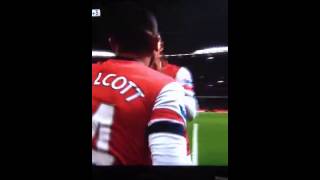 Theo Walcott amp Kieran Gibbs patacake celebration [upl. by Nerat357]