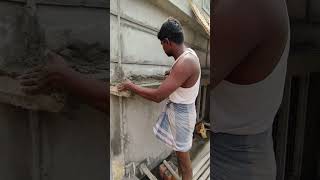 Sun shade top floor plastering method building shorts satisfying home [upl. by Kleinstein]