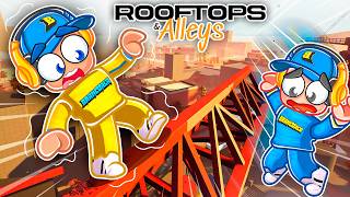 TESTAMOS O MELHOR JOGO DE PARKOUR DO MUNDO Rooftops amp Alleys The Parkour Game  Brancoala Games [upl. by Senoj]