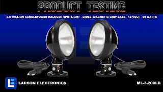 65 Million Candlepower Halogen Spotlight  200lb Magnetic Grip Base  12 Volt  50 Watts [upl. by Carleen11]