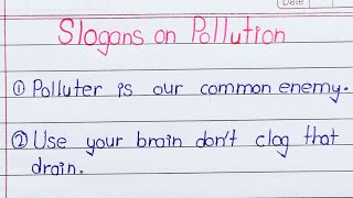 top 5 Slogans on pollution  Slogans on pollution in English slogans on stop pollution in English [upl. by Mahsih]