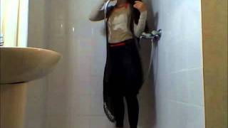 Wet Girl 1 Wetlook Shower Fully Clothed [upl. by Elyac]