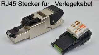 RJ45 Stecker auf Verlegekabel crimpen  aufbringen RJ45 Netzwerkstecker aufbringen [upl. by Eelrebmik]