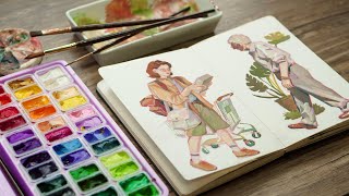 Paint with me using HIMI gouache [upl. by Norym496]