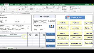 Bulletin de paie 20202021 Excel  Arrêt maladie  IJSS  Garantie du net  S2105 [upl. by Croix]