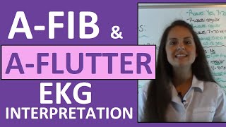 How to Interpret Heart Rhythms on EKG Strips  How to tell the difference between Afib amp Aflutter [upl. by Norihs454]