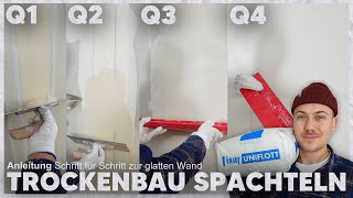 TROCKENBAU Q1Q4 spachteln einfach erklärt die BESTE ANLEITUNG die du anschauen kannst 👷🏼‍♂️ [upl. by Drewett]