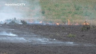 Brand auf dem Stoppelacker bei Brieselang Rauchentwicklung bis auf die A10 zu sehen [upl. by Feirahs]