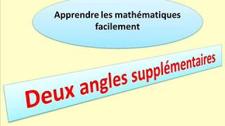 Deux angles supplémentairescoursexercice [upl. by Shandra]