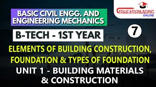 Elements of Building Construction  Foundation ampTypes of Foundation  Building Construction [upl. by Ema]