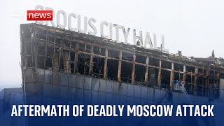 Aftermath of deadly Moscow attack on concert hall as death toll reaches over 130 [upl. by Aday]