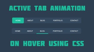 Animated Navigation Menu Bar using HTML CSS  Menu Hover Animation [upl. by Gally]