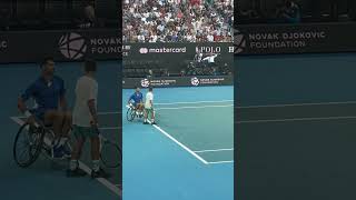 Novak Djokovic Shocks with Wheelchair Tennis Skills at Australian Open shorts [upl. by Adyela]