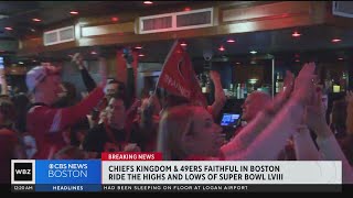 Devastated 49ers fans take in Super Bowl loss from Boston bar [upl. by Eanat]