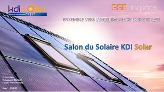 Webinaire GSE Ground system  Salon du solaire by KdiSolar [upl. by Claudy]