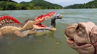 T REX VS SPINOSAURUS 🦖 THE LAKESIDE BATTLE trex spinosaurus [upl. by Aytak]