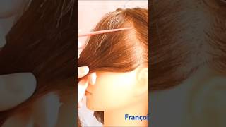 Coupe frange Rideau  Curtain Bangs haircut  Corte Flequillo de Cortina [upl. by Edwards908]