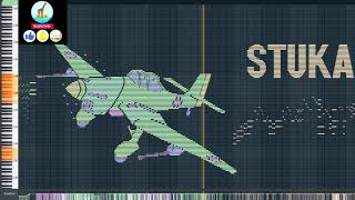 German Luftwaffe Bombards My Piano Musical Aircraft Plane Midi Art  Stuka Bomber 1935  1945 [upl. by Enirhtak116]