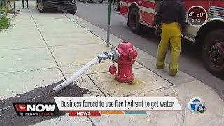 Business uses fire hydrant to get water [upl. by Roland]