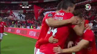 Goal  Golo Grimaldo Benfica 30 Braga Liga 1819 14 [upl. by Coy]