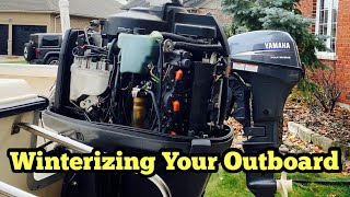 How to Winterize an Outboard Motor Yamaha 150hp two stroke and 99hp four stroke [upl. by Itsym]