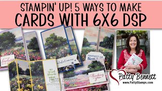 5 Ways to Make Cards using 6x6 Meandering Meadow DSP [upl. by Nnylatsyrk]