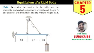 516 Equilibrium of a Rigid Body Chapter 5 Hibbeler Statics 14th Edition Engineers Academy [upl. by Enaelem]