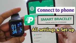 smart bracelet watch connect to phone  smart bracelet on kaise kare [upl. by Lorne]