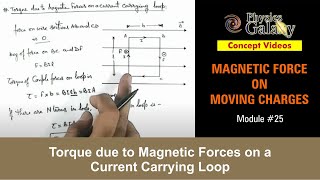 Class 12 PhysicsElectromagnetic Force 25 Torque due to Magnetic Forces on a Current Carrying Loop [upl. by Nnaear]