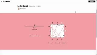 AI Solve New York Times Daily Letter Boxed Puzzle 9202024 ASMR [upl. by Einnig]