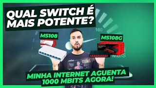 Qual melhor Switch residencial No vídeo eu testei o Mercusys MS108 vs MS108G [upl. by Ayama]