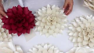 DIY Paper Dahlia Tutorial  My Wedding Backdrop Flowers [upl. by Modestia115]