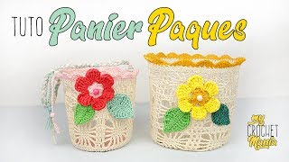 TUTO CROCHET COMMENT FAIRE UN PANIER POUR PAQUES🐔 [upl. by Schaffel]