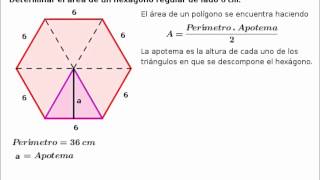 Área de un polígono regular hexágono encontrar la apotema [upl. by Addi]