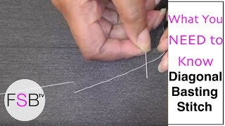 Hand Sewing  The Diagonal Basting Stitch [upl. by Raskind]