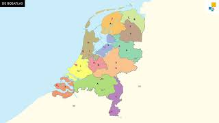 Mijn eigen Bosatlas Topografie Nederland  Basistopo Nederland  provincies en hoofdsteden [upl. by Rocca]