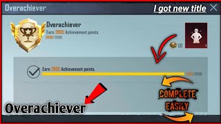 How to Complete Easily Overachiever Title  Overachiever achivment kaise Complete kare  Pubg Mobile [upl. by Ahsiekim]