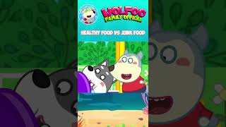 No More Junk Food Healthy Food vs Junk Food  Educational Cartoons for Kids  Wolfoo Family shorts [upl. by Elwyn1]