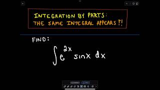 ❖ Integration by Parts  The Original Integral Appears after Using IBPs Twice ❖ [upl. by Nadirehs]